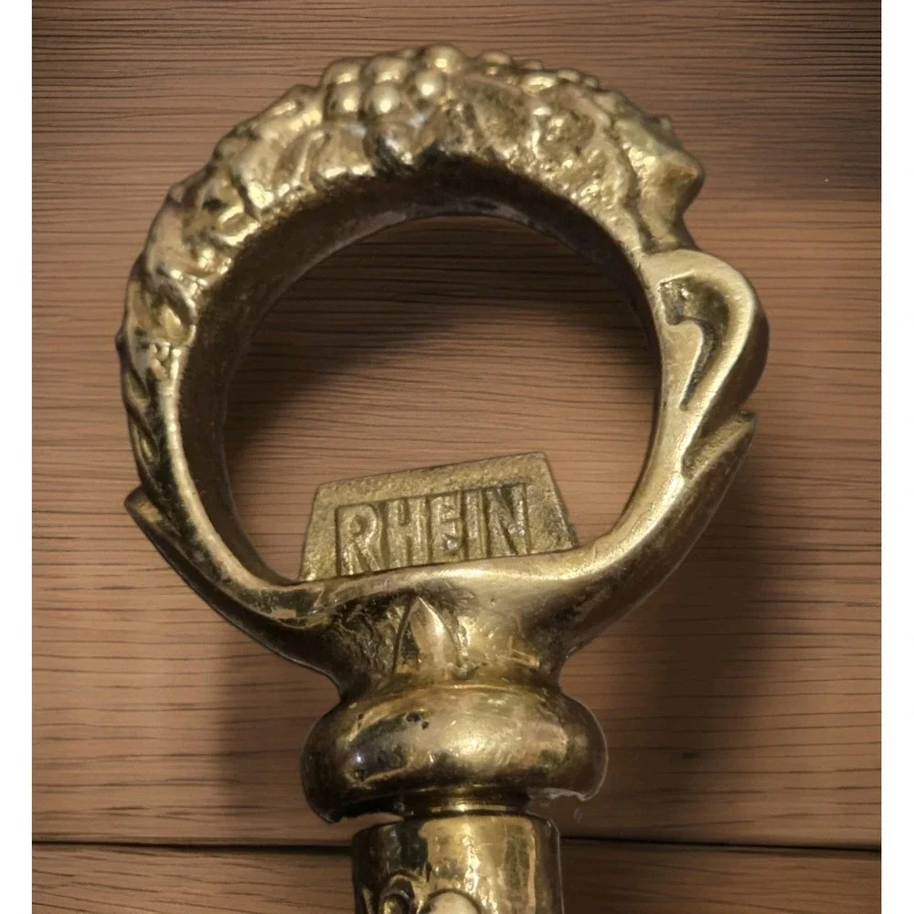 Vintage Corkscrew Wine Key Opener Brass Bronze Rhein Mosel Valley Germany